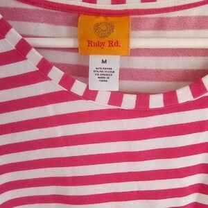 Ruby Rd. Pink and White Striped Tunic